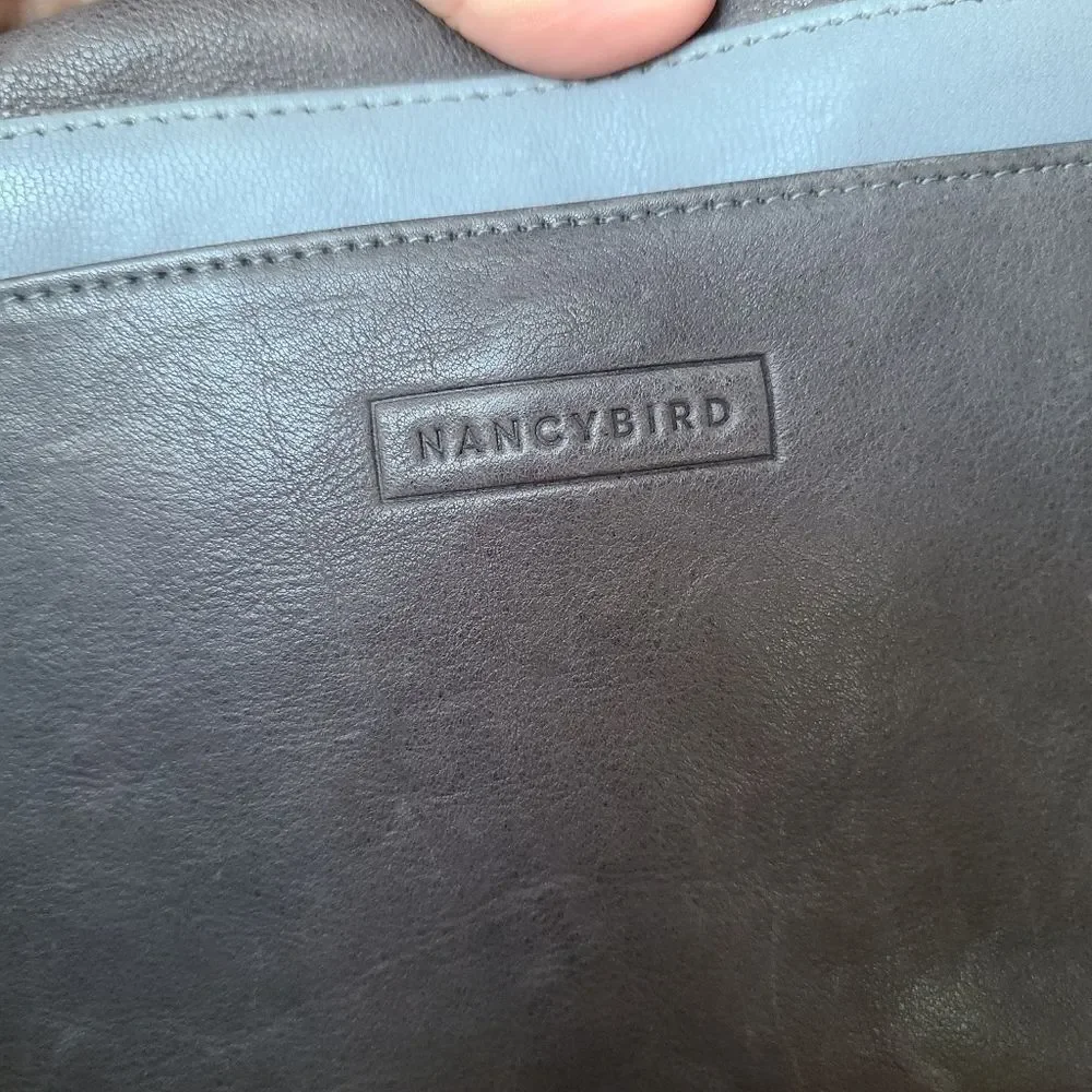 Nancybird‎ Gray Genuine Leather Crossbody Saddlebag